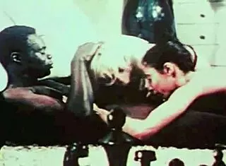 Vintage Interracial Threesome in Porn World