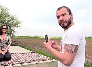 Long Haired Hottie Wendy Moon Reveals Hairy Pussy Outdoors