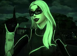 spider man fucking black cat in hentai cosplay, sucking and blowing in 3d comic?