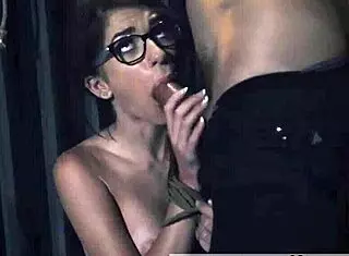 girl licks socks while guys make passes at gals with glasses