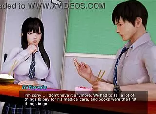 Exploring the academy in this hentai game.