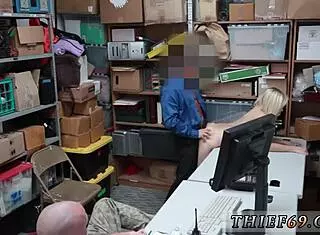 Big butt blonde receives anal creampie in uniform