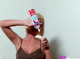 Bailey Kline Rubs Her Shaved Pussy With Cream