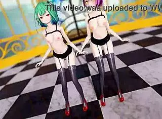 Hololive Uruha Rushia and Tocoyami Towa in Jaipur Dance MMD