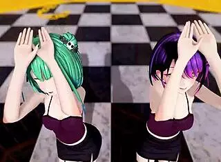 Hololive Uruha Rushia and Tocoyami Towa in Jaipur Dance MMD