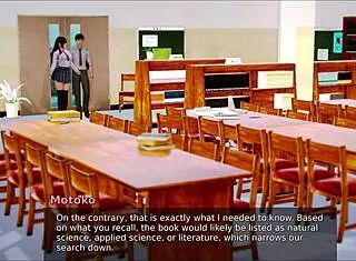 Exploring the academy in this hentai game.