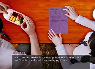 Exploring the academy in this hentai game.