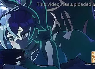 Animación 2d featuring hentai riding and cowgirl action