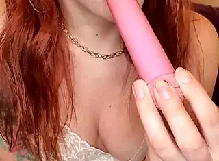 Redhead Latina TEASING her BIG ASSHOLE with TOYS at home