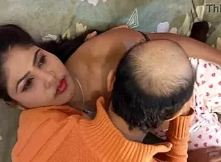 Desi Couple Sex with Sexy Babe Big Cock Pussy Fuck