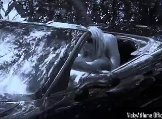 Bikini blonde vicky vette taking a shower and masturbates outdoors