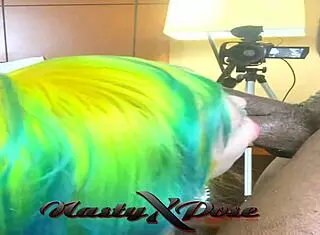 Skinny Petite Whore Sucking Black Cock in Interracial Blowjob