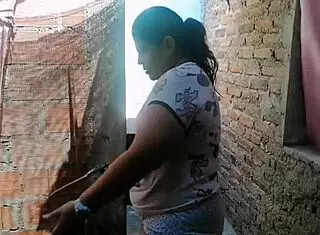 The maid sways her big Latina ass as I watch