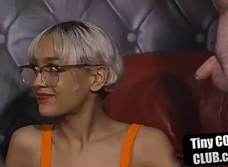 small cock guy jerked by cfnm femdom babe group