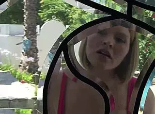 Krissy Lynn, A Blonde With Big Boobs, Enjoys An Interracial Glory Hole Blowjob