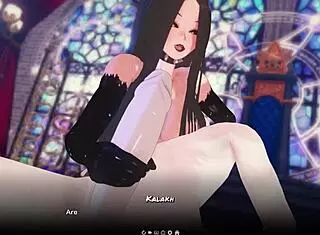 Succubus in hentai anime game sucking and fucking