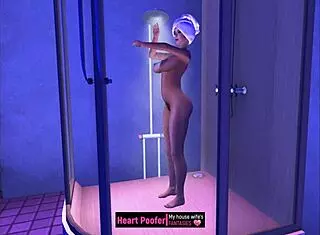 taking a relaxing shower in the bathroom 😊