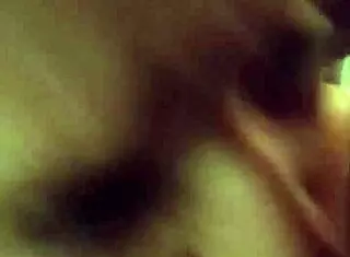 She catches the cum in her mouth during detailed blowjob