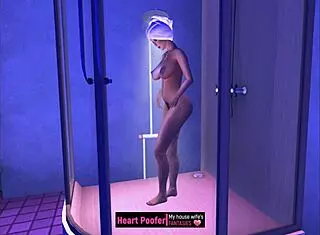 taking a relaxing shower in the bathroom 😊