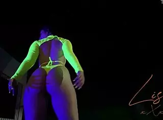 Young girl dances funk in panties and shows off on webcam