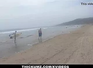 Thickumz thicc surfer babe gina valentina gets hard fucking on beach