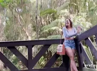 Sexy Ana feels hot and soapy in outdoor bathtub solo