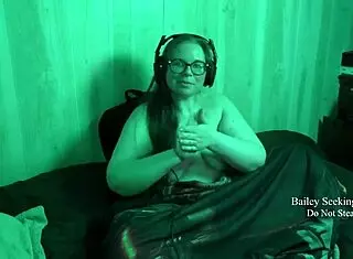 Naked brunette plays Deadspace part 8, embracing her natural curves in the game