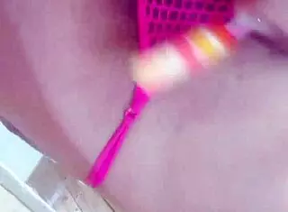 Sweet candy with big tits shaved pussy cum