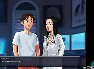 hot asian teacher helps student in roleplay