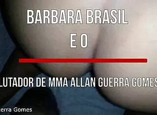 barbara brasil fucks mma fighter allan guerra gomes, her big tits bouncing on his cock