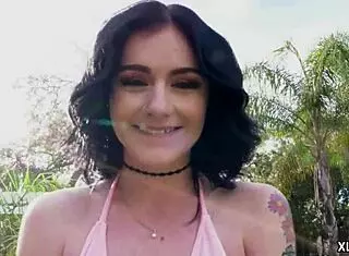 Rosalyn Sphinx deepthroats BBC outdoors.