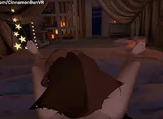 rough blowjob with a submissive girl getting deep throated in vr
