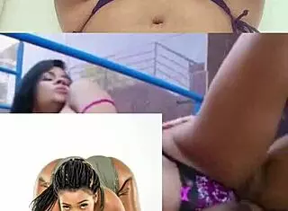 Model Phumla poses in bikini by the pool, showcasing her figure outdoors