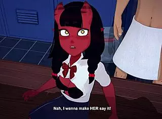 Meru the Succubus in full anime action