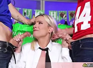 It's free use fuck day in the stadium. We choose this pretty blonde waitress for tits pov 3some ffm blowjob mature pornstar oral milf.