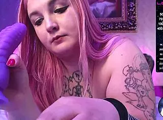 Intense Blowjob on Stream with Dragon Dildo