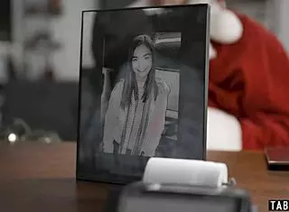 Santa Fucks Petite Teen Beauty at Boss's Home!