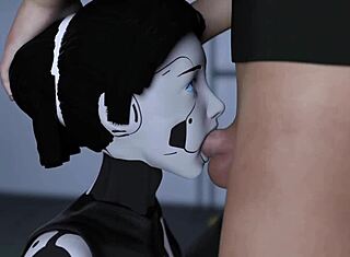 프로젝트 패션즈 풍만한 AI 로봇 여자, 게임 소설에서 엄청난 펠라! 🔥