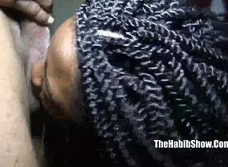 ebony lonni bella swallows and stretches