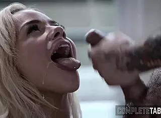 Kinky Blondie Teen 18+ Enjoys Extreme Fetish Play Leading to Intense Facial