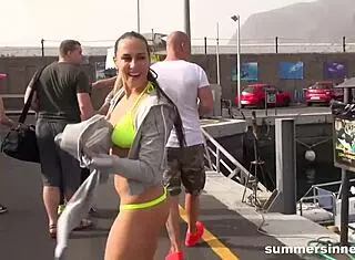 boat riders engage in outdoor doggystyle sex with friends and group blowjob