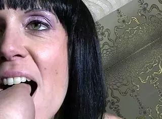 sarah bends over for pov doggystyle assfucking, blowjob, and cumshot on tits.