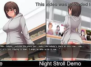 Erotic anime hentai features night stroll demonstration.