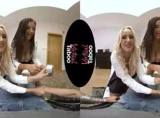 Virtual Taboo Groping Shaved Pussy in POV Handjob.