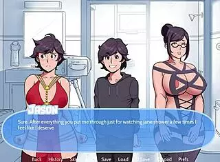 Step family shower with snow daze