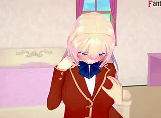 Honami ichinose gives blowjob and footwork in you-zitsu 😍