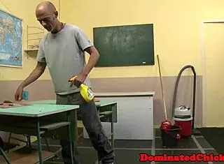 bound euro sub milf pussyfucked rough in classroom