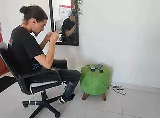 Hot stepsister gets horny during vaginal waxing and receives oral