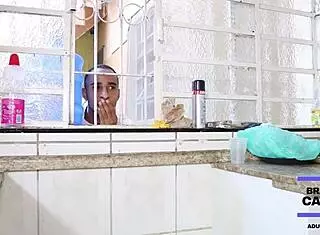 my neighbor's wife has delicious ass invites me to fuck her while neighbor watches