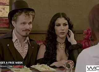 Magician Couple Performs For Asian Waitress